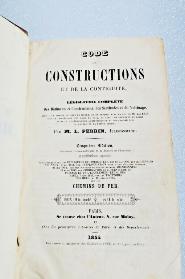 Code des constructions et de la contiguité ou Législation complète 1854 – Image 5