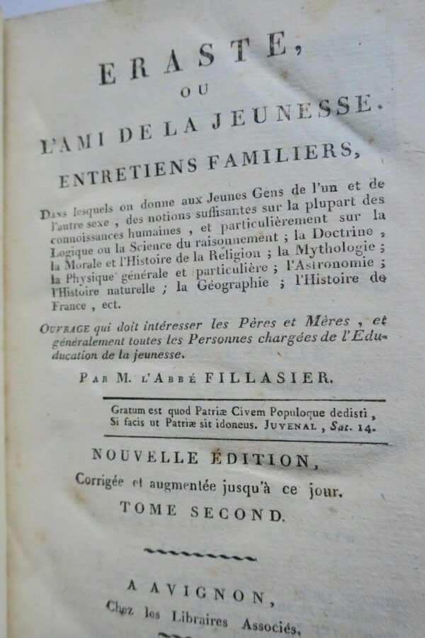 Eraste ou l'ami de la jeunesse Abbé Fillassier 2/2 1807 – Image 4