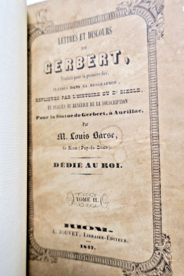 Gerbert BARSE   Lettres et discours de Gerbert 1847 – Image 4