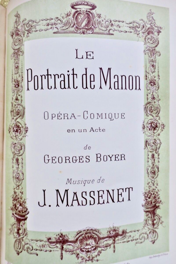 MASSENET J. MANON + LE PORTRAIT DE MANON – PIANO ET CHANT – Image 5