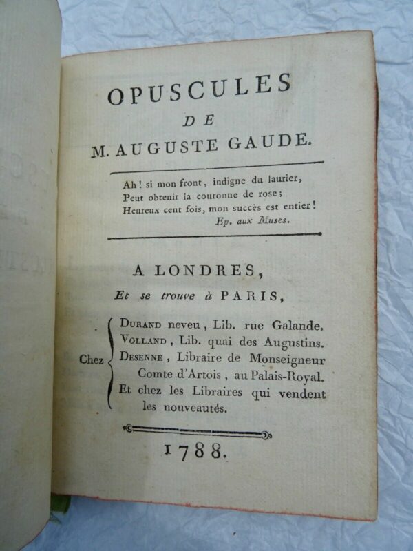 Opuscules de M. Auguste Gaude 1788 – Image 3