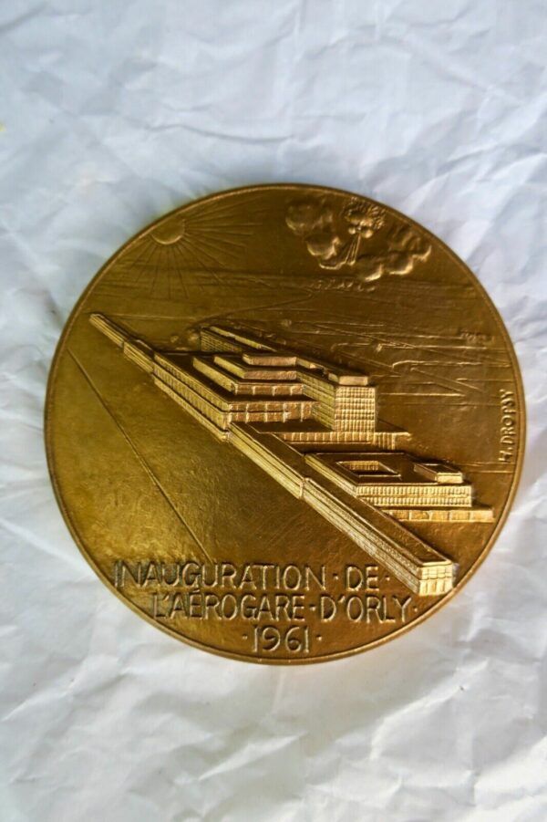 Orly aéroport inauguration 66 mm., 137 grs, BRONZE  1961