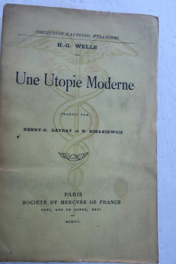 SF Wells H.-G. Une Utopie Moderne EO