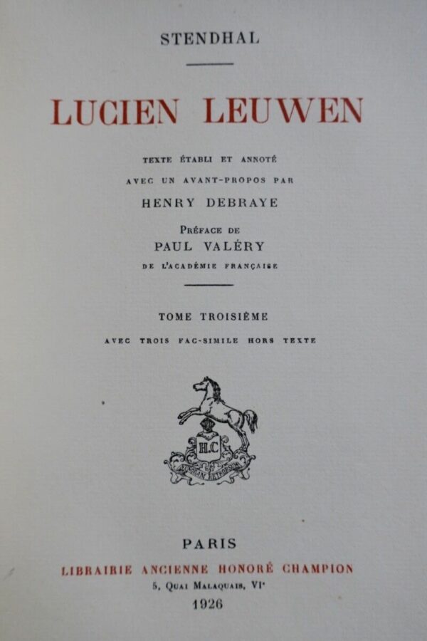 STENDHAL Lucien Leuwen 1927 – Image 4