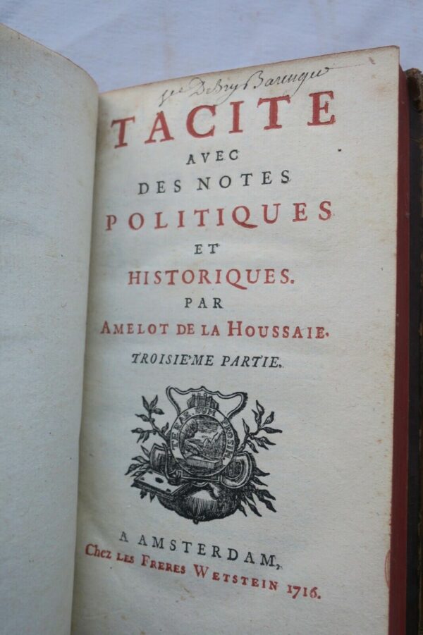 tacite avec des notes politiques et historiques 1716