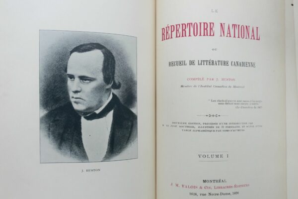 CANADA Huston Le Répertoire national ou Recueil de littérature canadienne 1893