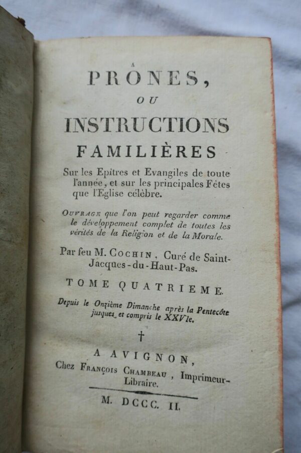 COCHIN Proônes ou Instructions Familières 1802 Avignon – Image 5