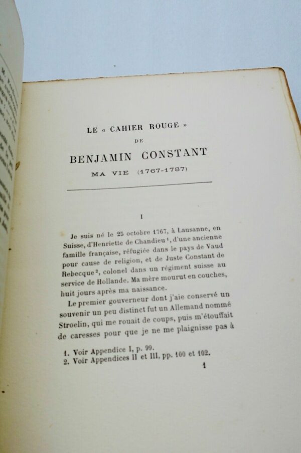 CONSTANT (Benjamin). Le "Cahier rouge". Publié par L. Constant de Rebecque – Image 8