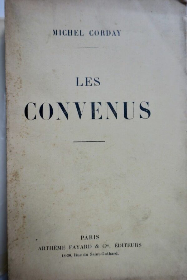 Corday, Michel Les Convenus dédicacé – Image 3