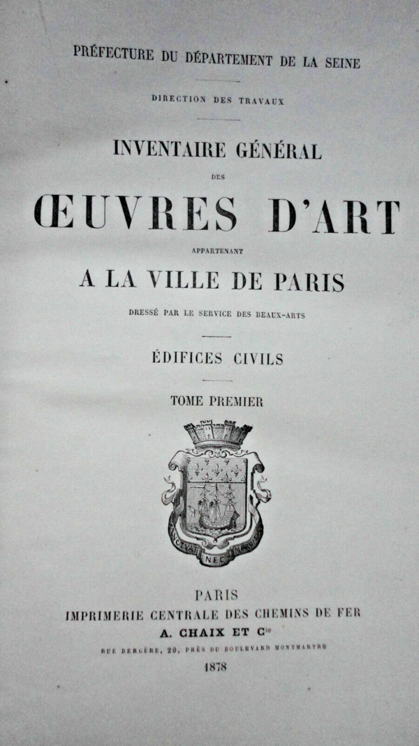 INVENTAIRE GENERAL... d'art appartenant à la ville de Paris, édifices civils – Image 4