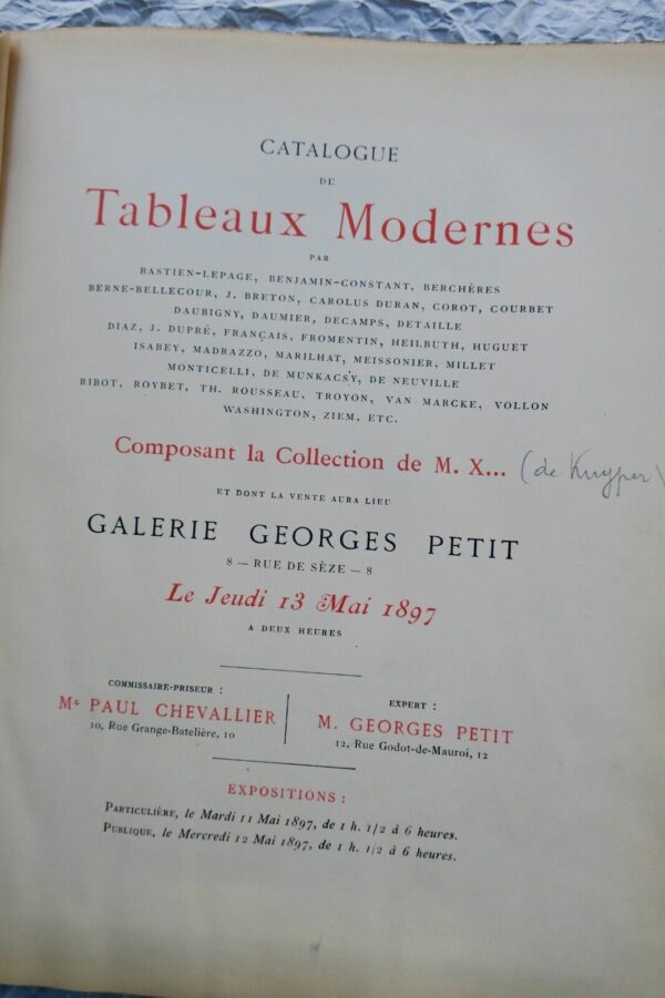 KUYPER Catalogue de Tableaux Modernes GEORGES PETIT 13 mai 1897 – Image 11