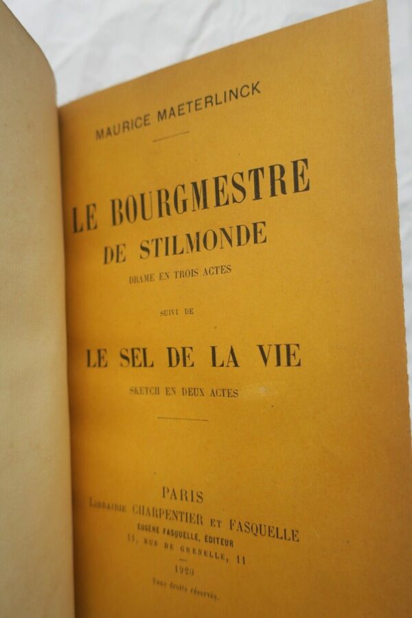 MAETERLINCK Maurice LE BOURGMESTRE DE STILMONDE + dédicace – Image 4