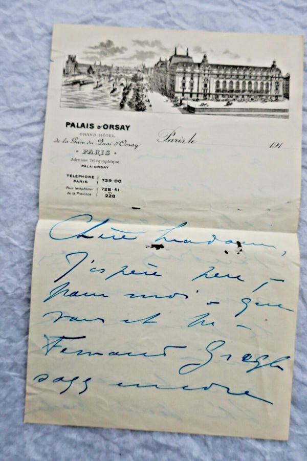 Mme Catulle-Mendes Briefkasten Autographs Handschriftlich & Signiert – Image 11