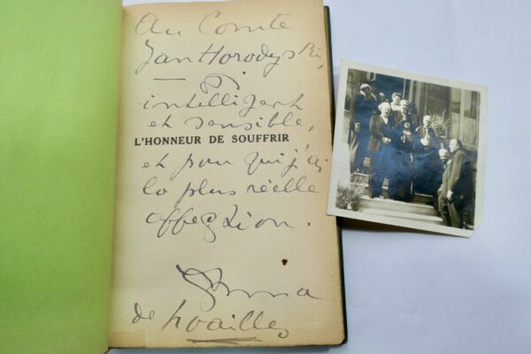 NOAILLES, Anna de Ctesse L'HONNEUR DE SOUFFRIR + dédicace...