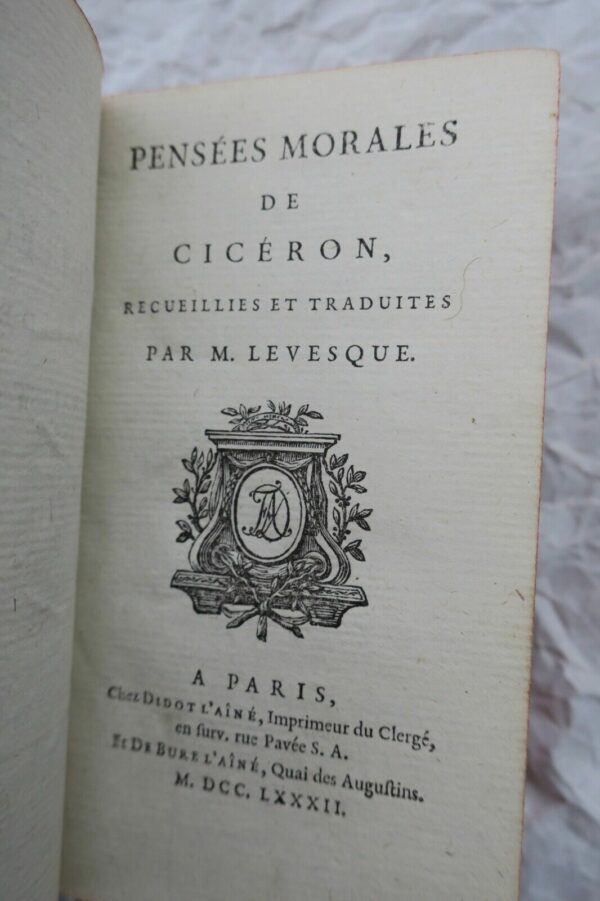 Pensées morales de Cicéron, Conficius, Isocrate 1782 – Image 5