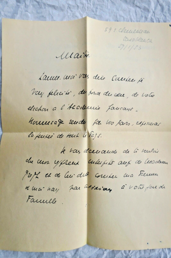 Pierre Lyautey belle lettre autographe manuscrite – Image 3