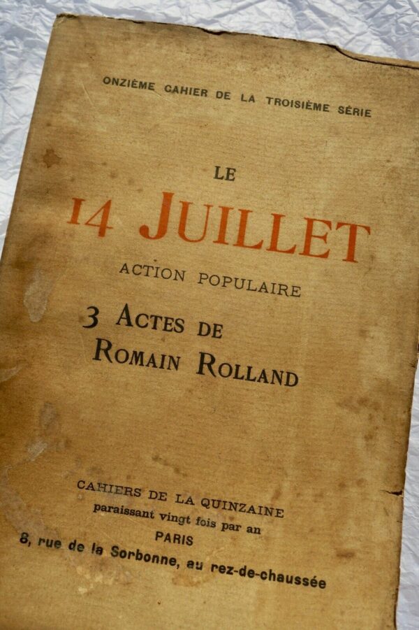 Rolland Romain Le 14 Juillet, Action Populaire Cahiers De La Quinzaine