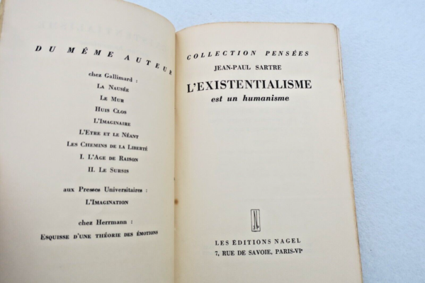 SARTRE JEAN-PAUL L'EXISTENTIALISME EST UN HUMANISME 1946 – Image 8