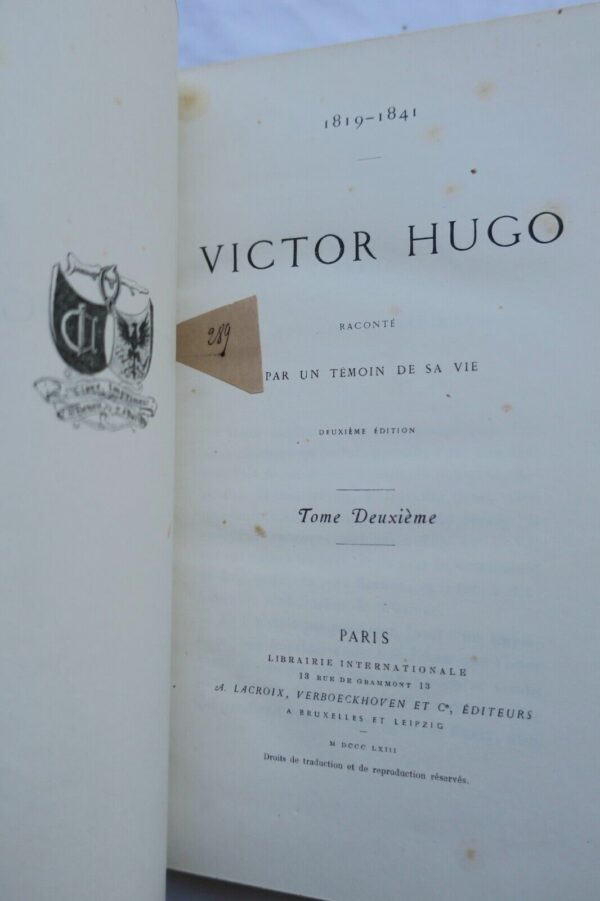 Victor Hugo raconté par un témoin de sa vie 1863 EO – Image 5