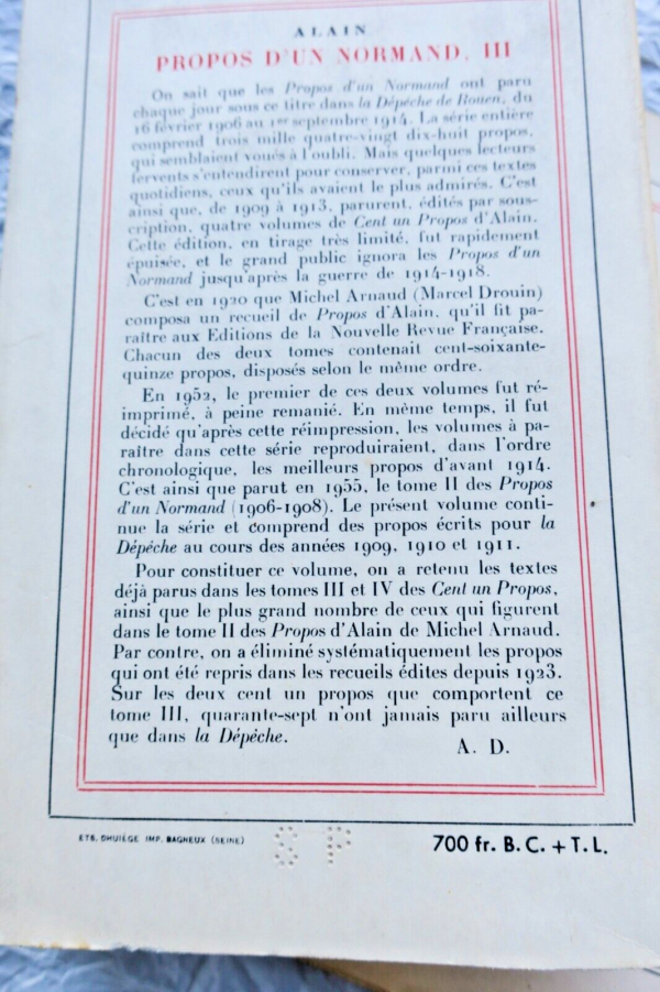 ALAIN Propos d'un normand 1906-1914 SP – Image 3