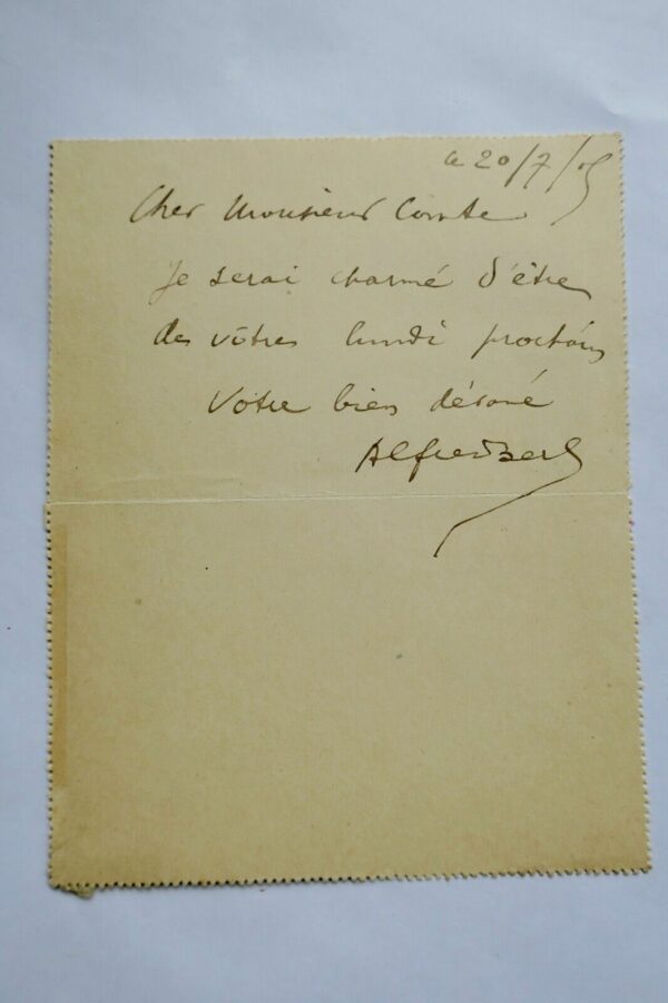 Alfred Berl lettre autographe manuscrite