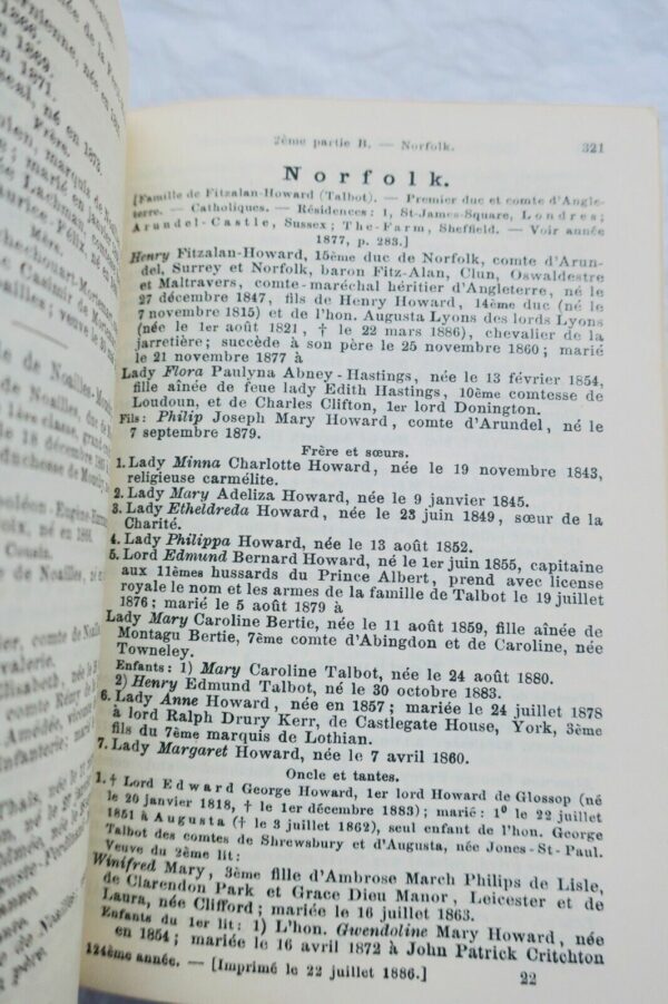 Almanach de Gotha 1887 Annuaire généalogique, diplomatique et statistique... – Image 6