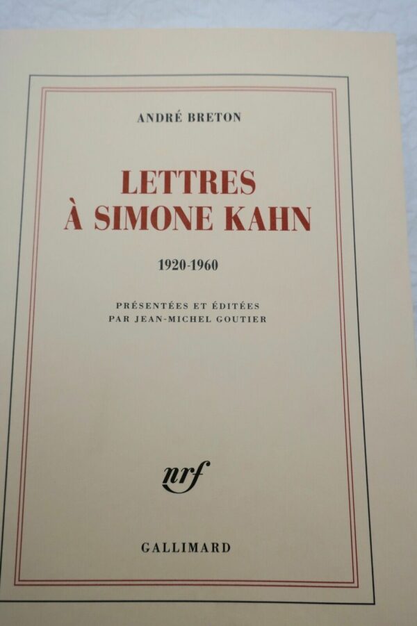 BRETON ANDRÉ LETTRES À SIMONE KAHN – Image 3