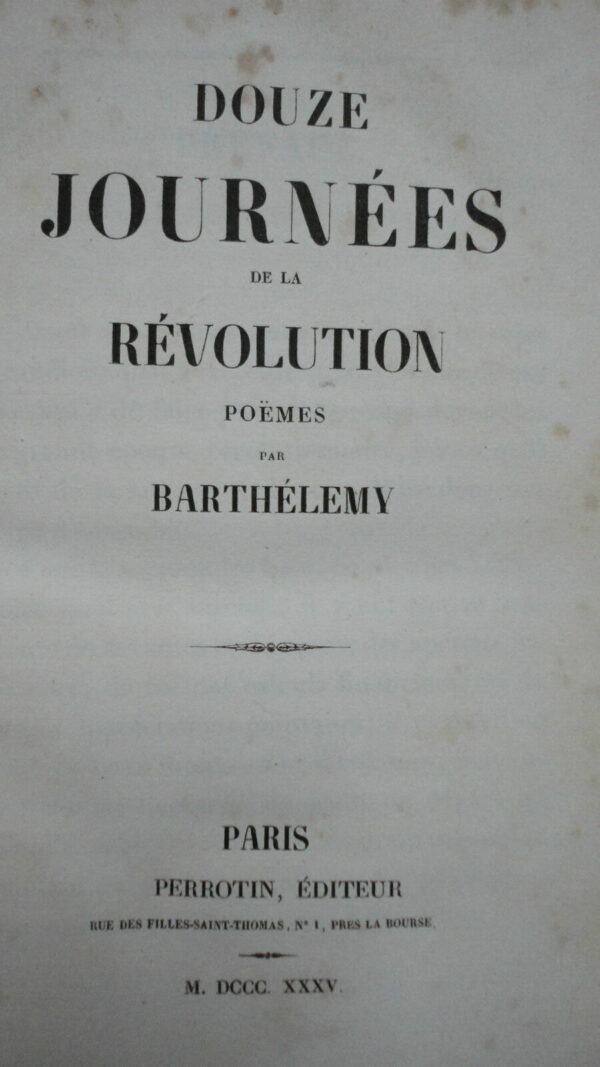 Barthélemy Douze journées de la révolution. Poemes. – Image 4