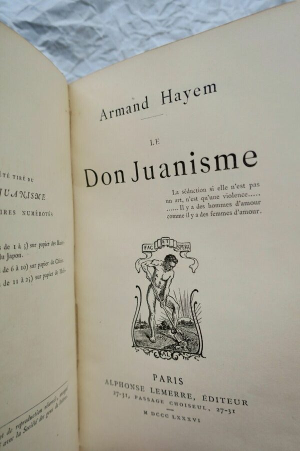 Hayem Le Don Juanisme & don Juan d'Armana 1886 – Image 3