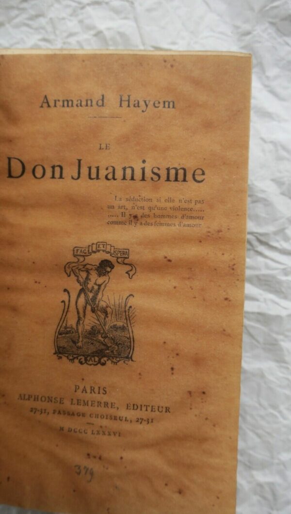 Hayem Le Don Juanisme & don Juan d'Armana 1886 – Image 4