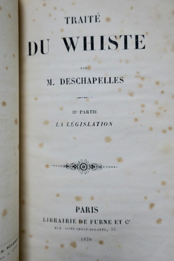 JEU DESCHAPELLES. Traité du Whiste. II e partie La législation 18