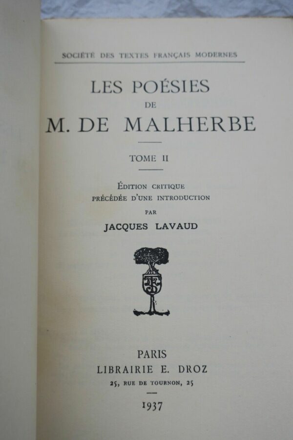 MALHERBE (M. de) poésies de M. de Malherbe – Image 9