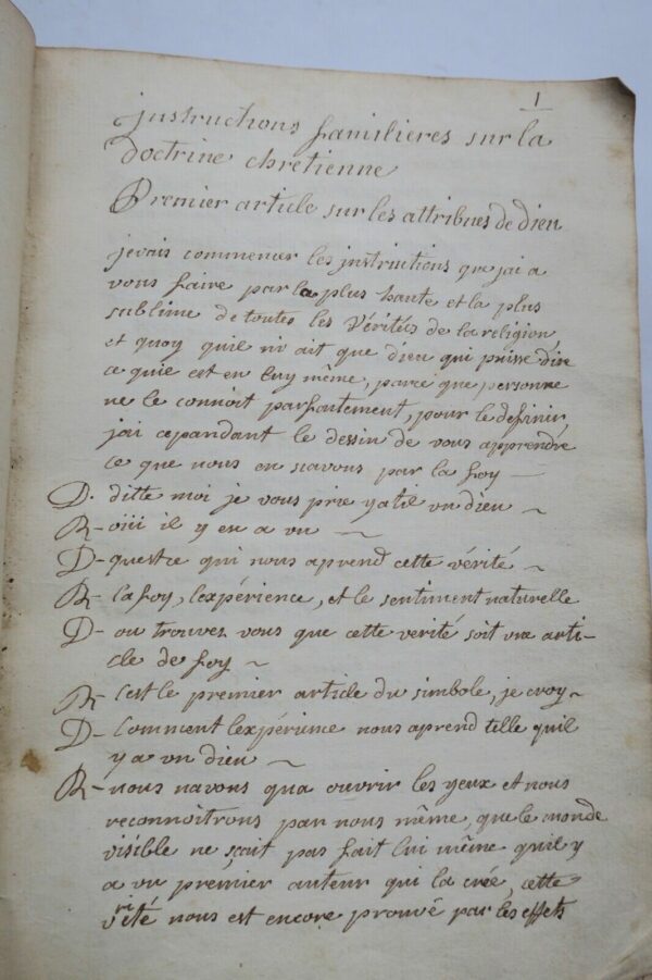 Manuscrit autographe Instructions familières sur  la doctrine chrétienne – Image 10