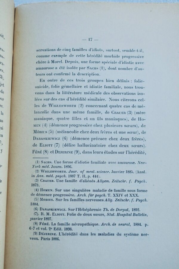 Psychoses Familiales (thèse soutenue devant Gilbert Ballet) Demay Georges 1912 – Image 6