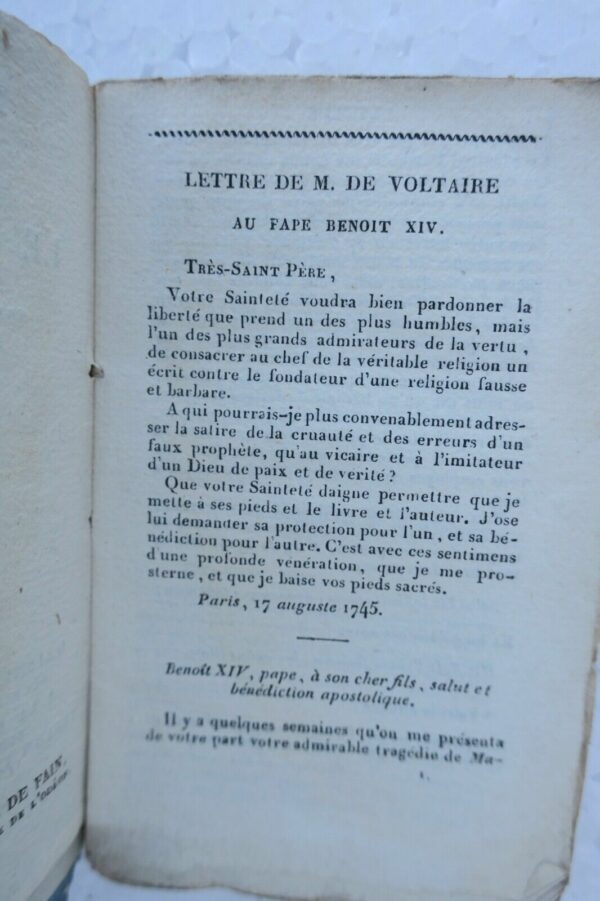 VOLTAIRE Mahomet ou Le fanatisme - Tragédie - 1826 MINI – Image 5