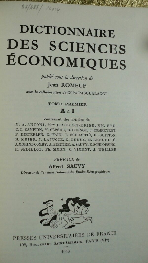 économie Dictionnaire des sciences économiques – Image 4