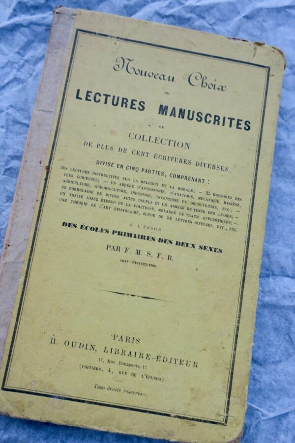 écriture LECTURES MANUSCRITES OU COLLECTION DE PLUS DE 100 ECRITURES