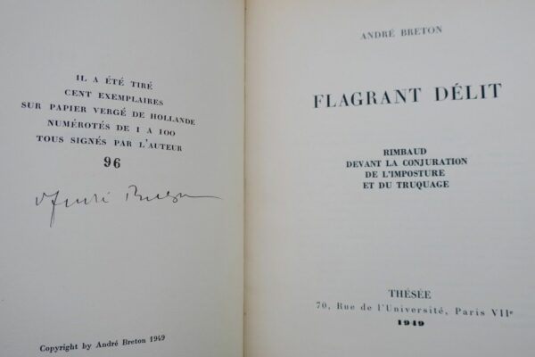 André Breton Flagrant délit, Rimbaud devant la conjuration de l'imposture et du – Image 5