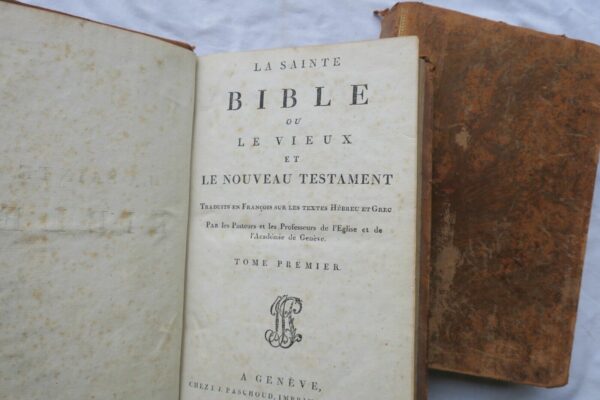 BIBLE La Sainte Bible ou le vieux et le nouveau testament 1805 Genève – Image 3