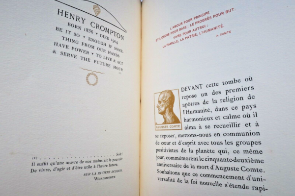 Comte SUR LA TOMBE DE HENRY CROMPTON anniversaire de la mort d'Auguste Comte – Image 6