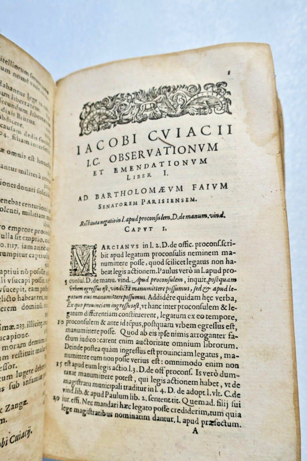 Droit CUJAS Iacobi CUIACII praeclarissimi observationum et emendationum 1591 – Image 19