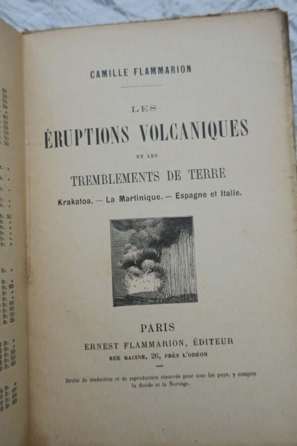 FLAMMARION M. CAMILLE LES ERUPTIONS VOLCANIQUES ET LES TREMBLEMENTS DE TERRE... – Image 7