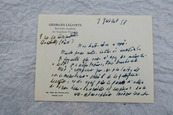 Georges Lecomte ACADEMICIEN belles lettres autographes manuscrites... – Image 6