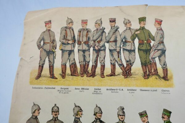 Gravure sur acier ARMEE ALLEMANDE vers 1915 61 x 46 cm – Image 6