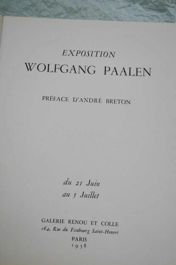 PAALEN Wolfgang. Exposition Wolfgang Paalen. Préface d'André Breton 1938 – Image 3