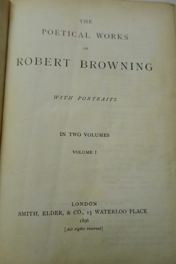 Poetical Works of Robert Browning 1896 binding Bumpus – Image 4