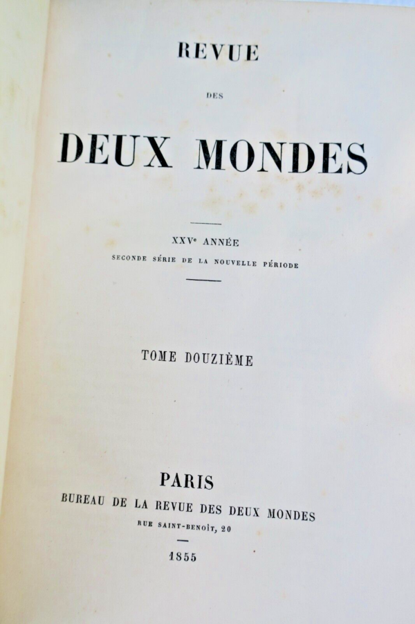 Revue des deux mondes XXVe année seconde série de la nouvelle période 1855 – Image 3