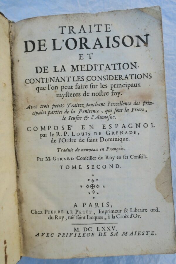 Traite de l'oraison et de la méditation contenant les considérations ..1675 – Image 4