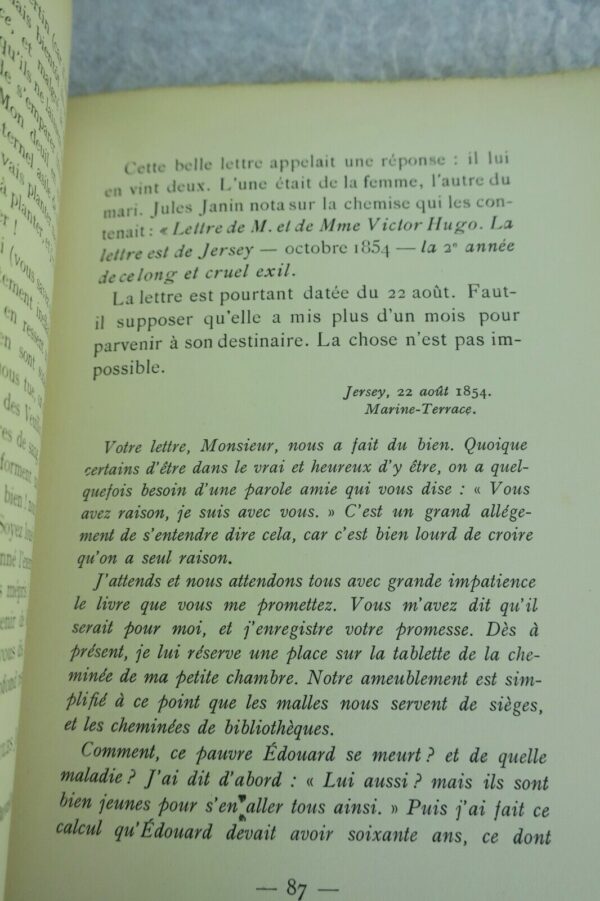 Victor Hugo en exil : d'après sa correspondace avec Jules Janin.. – Image 5