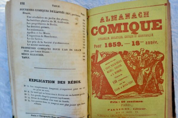 Almanach Comique Pittoresque Drolatique Critique et Charivarique 1858,1859, 1860